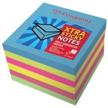 901576:Pergamy Extra Sticky notes, ft 76 x 76 mm, neon , bloc de 90 feuilles, paquet de 6 pièces