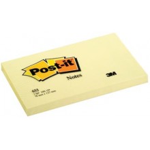 655M:Post-it Notes, ft 76 x 127 mm, geel, blok van 100 vel