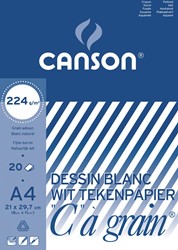Canson bloc de dessin C à grain, 224 g/m², ft 21 x 29,7 cm (A4)