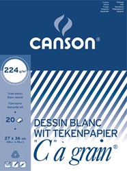 Canson bloc de dessin C à grain 224 g/m², ft 27 x 36 cm