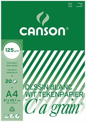 Canson bloc de dessin C à grain 125 g/m², ft 21 x 29,7 cm (A4)