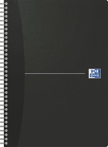 Oxford Office Essentials cahier à reliure spirale, 180 pages, ft A4, quadrillé 5 mm, noir