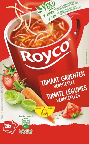 Royco Minute Soup tomates légumes vermicelles, paquet de 20 sachets-2