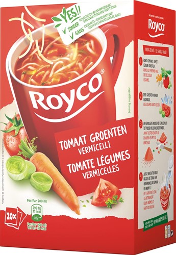 Royco Minute Soup tomates légumes vermicelles, paquet de 20 sachets