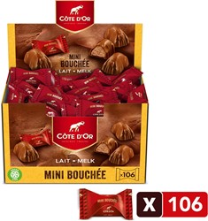 Côte d'Or mini Bouchée, chocolat au lait avec praliné, boîte de 106 pièces