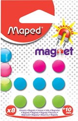 Maped aimants, 10 mm, couleurs assorties, blister de 8 pièces