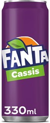 Fanta Cassis boisson rafraîchissante, sleek canette de 33 cl, paquet de 24 pièces