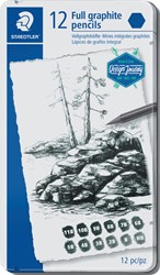 Staedtler Crayon Mars Lumograph 12 pièces: 6B-5B-4B-3B-2B-B-HB-F-H-2H-3H-4H