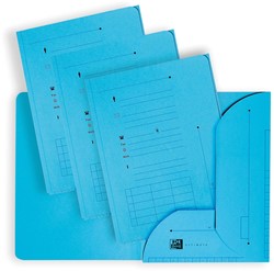 OXFORD Ultimate sous-dossiers, format A4, en carton, avec 2 rabats, paquet de25 pièces, bleu