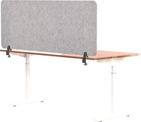 Smit Visual scheidingswand, lichtgrijs, 60 x 160 cm, met 2 klemmen-2