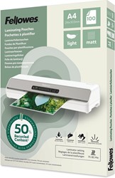 Fellowes lamineerhoes 50 % gerecycleerd, mat, ft A4, pak van 100 stuks