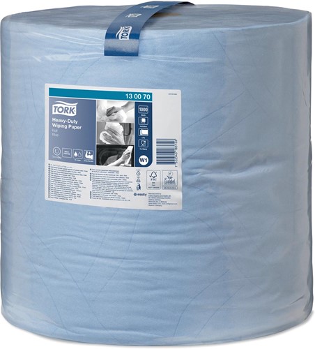Tork Heavy Duty poetspapier rol 2-laags, systeem W1, blauw
