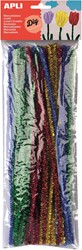 Apli chenilles, blister de 50 pièces en couleurs assorties brillantes
