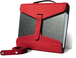 Yaka porte-classeur, cuir rouge