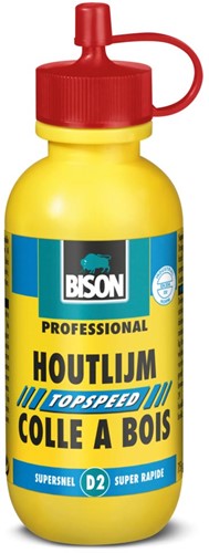 Bison colle à bois topspeed, flacon de 75 ml, blanc