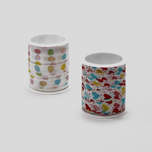 Ruban coeurs et boules, 1 cm x 10 m