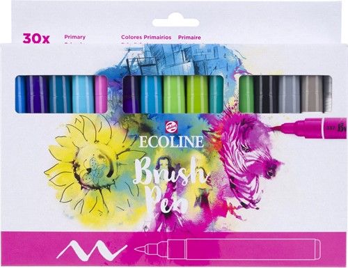 Talens Ecoline Brush pen, étui de 30 pièces, set Primaire
