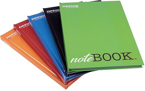 OFFICE products schrift met harde kaft, A5, 96 blad, met kantlijn, geruit 5mm