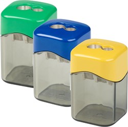 M+R potloodslijper Quattro Swing Eco, 2 gaats, geassorteerde kleuren
