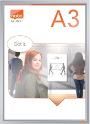 Nobo cadre porte-affiche Impression Pro, cadre anodisé, ft A3