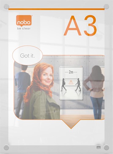 Nobo Premium Plus acryl informatiebord, wandgemonteerd, ft A3-2