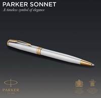 Parker Sonnet balpen, Stainless Steel GT, medium, in giftbox-1