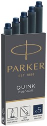 Parker Quink cartouches d'encre, bleu-noir, boîte de 5 pièces
