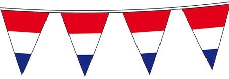 Vlaggenlijn, 10 m, rood-wit-blauw