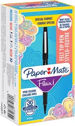 Paper Mate fineliner Flair Original, value pack van 36 stuks (30 + 6 gratis), zwart
