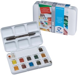 Van Gogh aquarelle, petite boîte avec 12 demi-godets