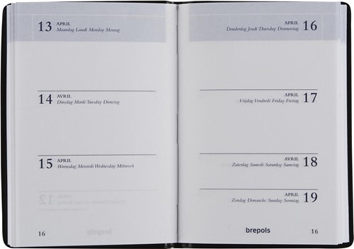 Brepols agenda Armada Seta 4 langues, bordeaux, 2027-2