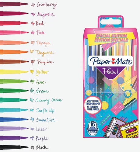 Paper Mate feutre Flair Retro, blister de 16 pièces-2