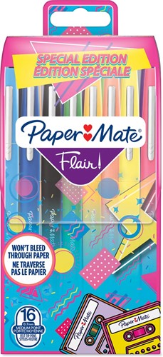 Paper Mate feutre Flair Retro, blister de 16 pièces