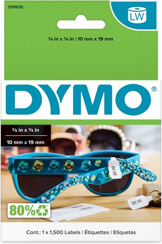 Dymo étiquettes LabelWriter, ft 54 x 11 mm, étiquettes de prix pour bijoux, blanc, 400 étiquettes-2