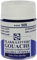 Talens plakkaatverf Extra Fijn flacon van 16 ml, licht ultramarijn