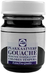 Talens plakkaatvef Extra Fijn flacon van 50 ml, neutraalzwart