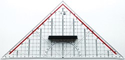 M+R geodriehoek, ft 32 cm, met handvat