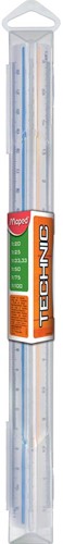 Maped driekantige schaallat groen: schaalverdeling 1:20, 1:25, 1:33,33, 1:50, 1:75, 1:100