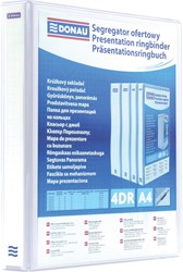 DONAU personaliseerbare ringmap, PP, ft A4, 4 D-ringen van 40 mm, wit