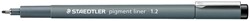 Staedtler pigment liner fineliner, ronde punt, schrijfbreedte 1,2 mm zwart
