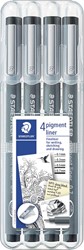 Staedtler fineliner Pigment Liner opstelbare box met 4 stuks (0,1 - 0,3 - 0,5 en 0,7 mm)