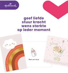 Hallmark set de recharge cartes de souhaits, naissance fille (NL), paquet de 6 pièces
