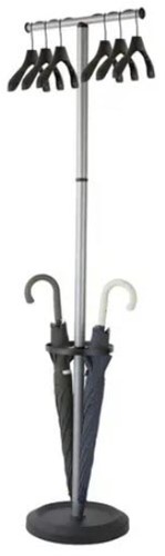 Porte-manteau avec standard, avec 6 cintres noirs-2