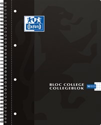 Oxford School bloc collège, ft A4, 180 pages, 4 trous, quadrillé 5mm, noir