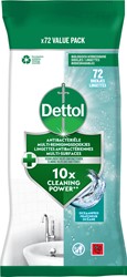 Dettol lingettes nettoyantes antibactérien, fraîcheur océane, paquet de 72 pièces