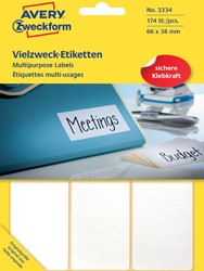 Avery Zweckform 3334 universele etiketten ft 66 x 38 mm (b x h), 174 etiketten, wit