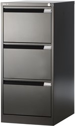 Bisley hangmappenkast, ft 101,6 x 47 x 62,2 cm (h x b x d), 3 laden, zwart