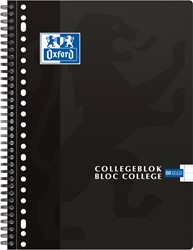 Oxford School bloc collège, ft A4+, 160 pages, 23 trous, marge, ligné, noir