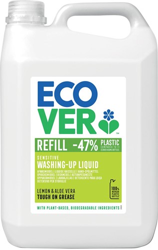 Ecover liquide vaiselle, parfum citron & aloe vera, bouteille de 5 l
