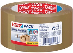 Tesapack Ultra Strong, ft 50 mm x 66 m, PVC, bruin